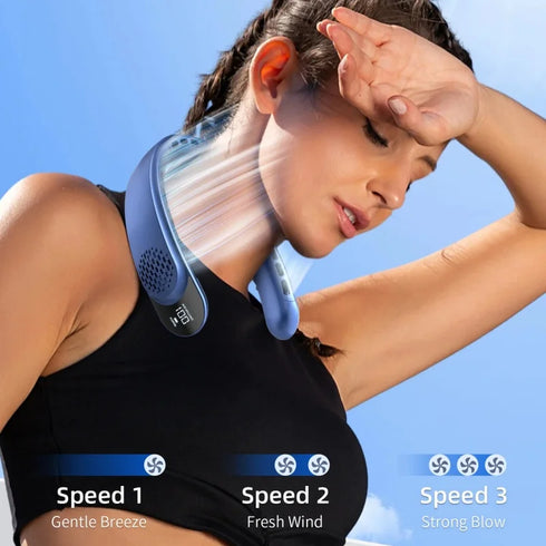 Portable USB Neck Fan with Turbine Design